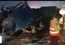 A multiple truck collision at Otedola Bridge results in one death.